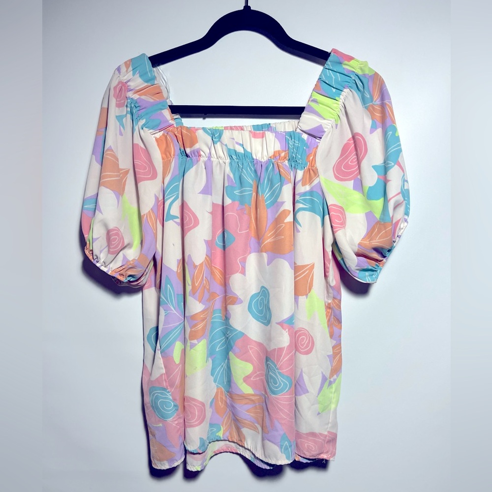 ENTRO SPRING EASTER BLOUSE FLOWY TOP Large